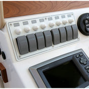 Blue Sea 8271 Water Resistant Panel - 8 Position - White - Horizontal Mount [8271], Electrical Panels, Blue Sea Systems, , , at Festive Water Paddlesports