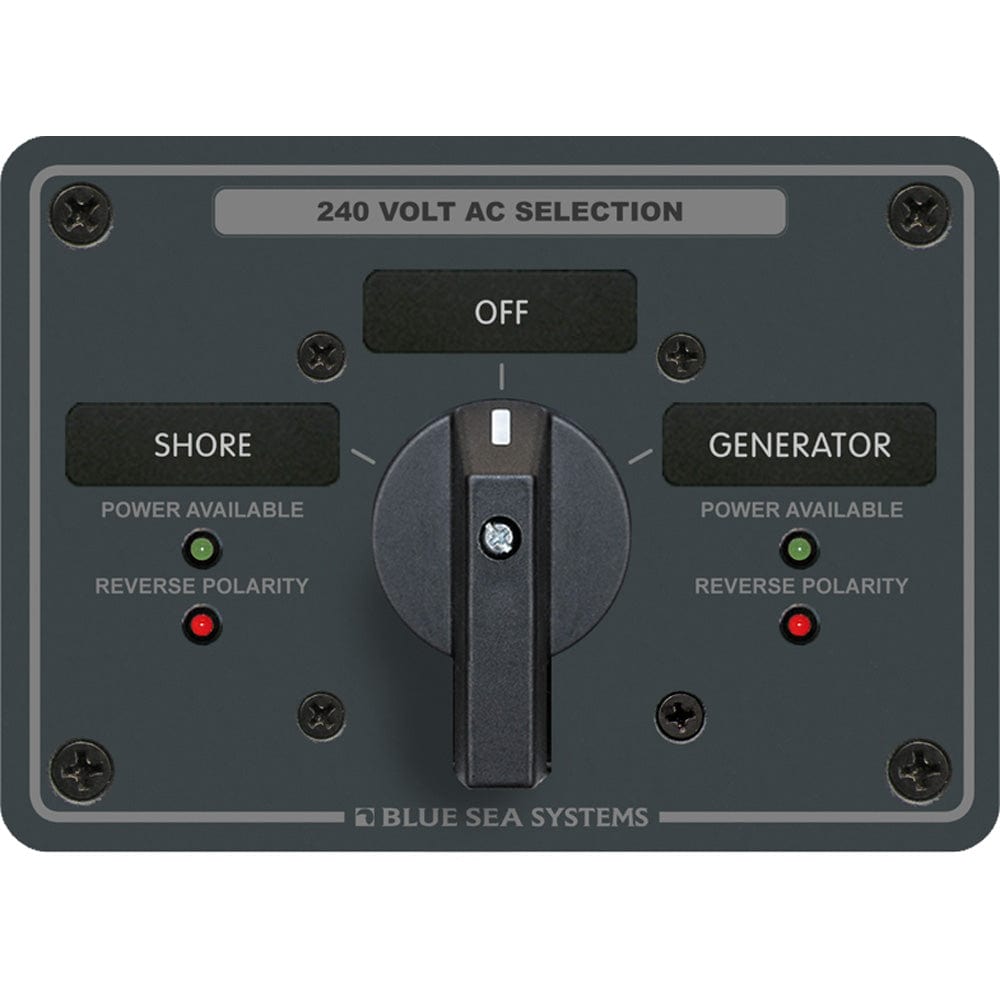 Blue Sea 8363 AC Rotary Switch Panel 65 Ampere 2 Positions + OFF, 3 Pole [8363], Electrical Panels, Blue Sea Systems, , , at Festive Water Paddlesports