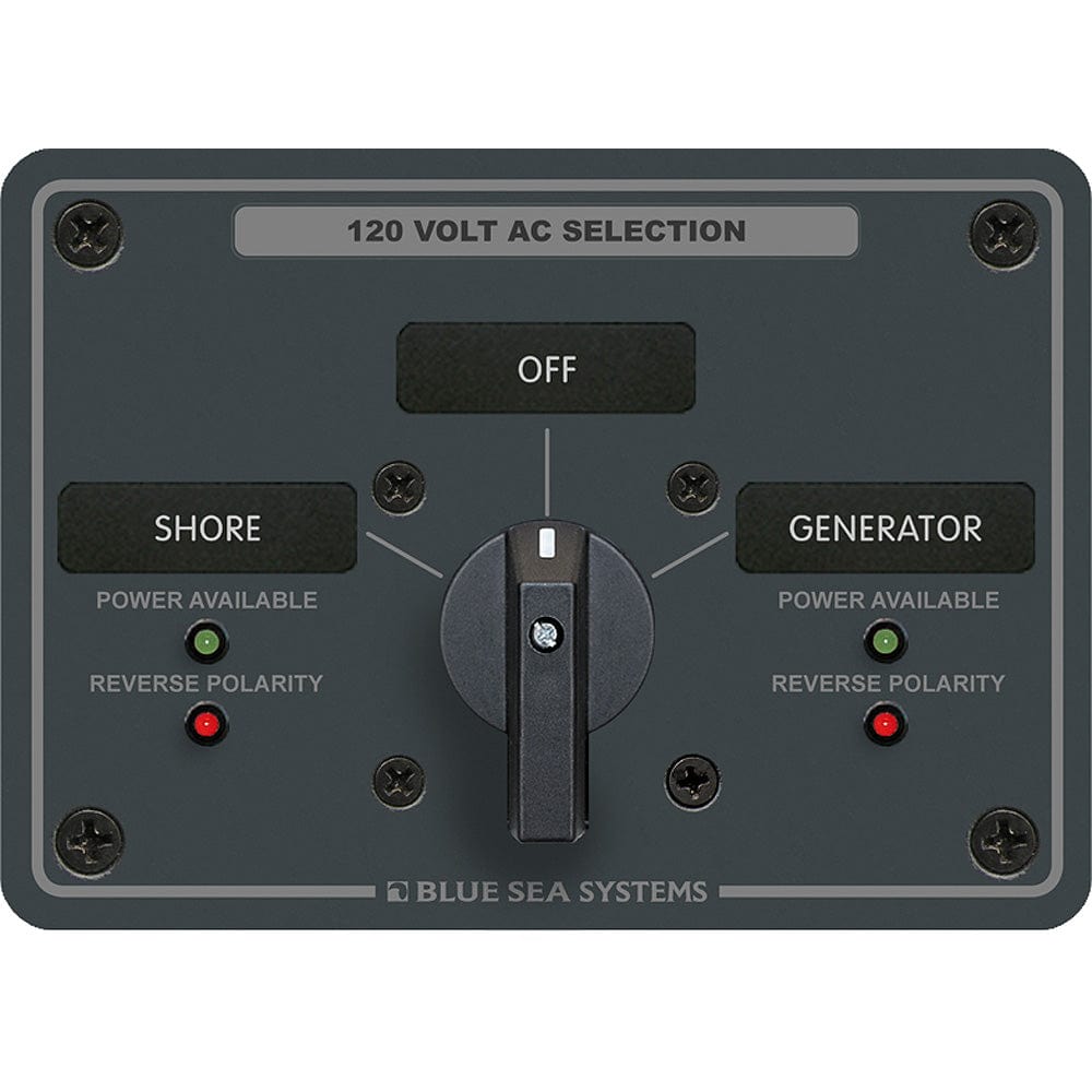 Blue Sea 8367 AC Rotary Switch Panel 30 Ampere 2 Positions + OFF, 2 Pole [8367], Electrical Panels, Blue Sea Systems, , , at Festive Water Paddlesports