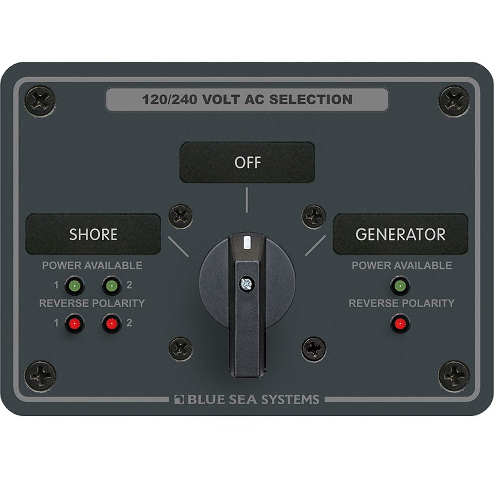 Blue Sea 8386 AC Rotary Switch Panel 30 Ampere 2 Positon + OFF, 4 Pole [8386], Electrical Panels, Blue Sea Systems, , , at Festive Water Paddlesports
