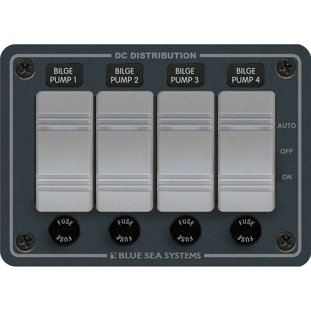 Blue Sea 8666 Contura 4 Bilge Pump Control Panel [8666], Switches & Accessories, Blue Sea Systems, , , at Festive Water Paddlesports