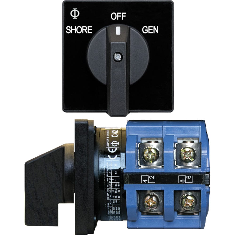 Blue Sea 9011 Switch, AV 120VAC 65A OFF +2 Positions [9011], Switches & Accessories, Blue Sea Systems, , , at Festive Water Paddlesports