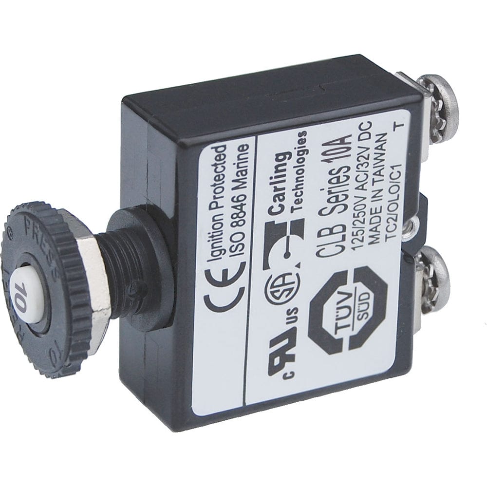 Blue Sea Push Button Reset Only Screw Terminal Circuit Breaker - 10 Amps [2132], Circuit Breakers, Blue Sea Systems, , , at Festive Water Paddlesports