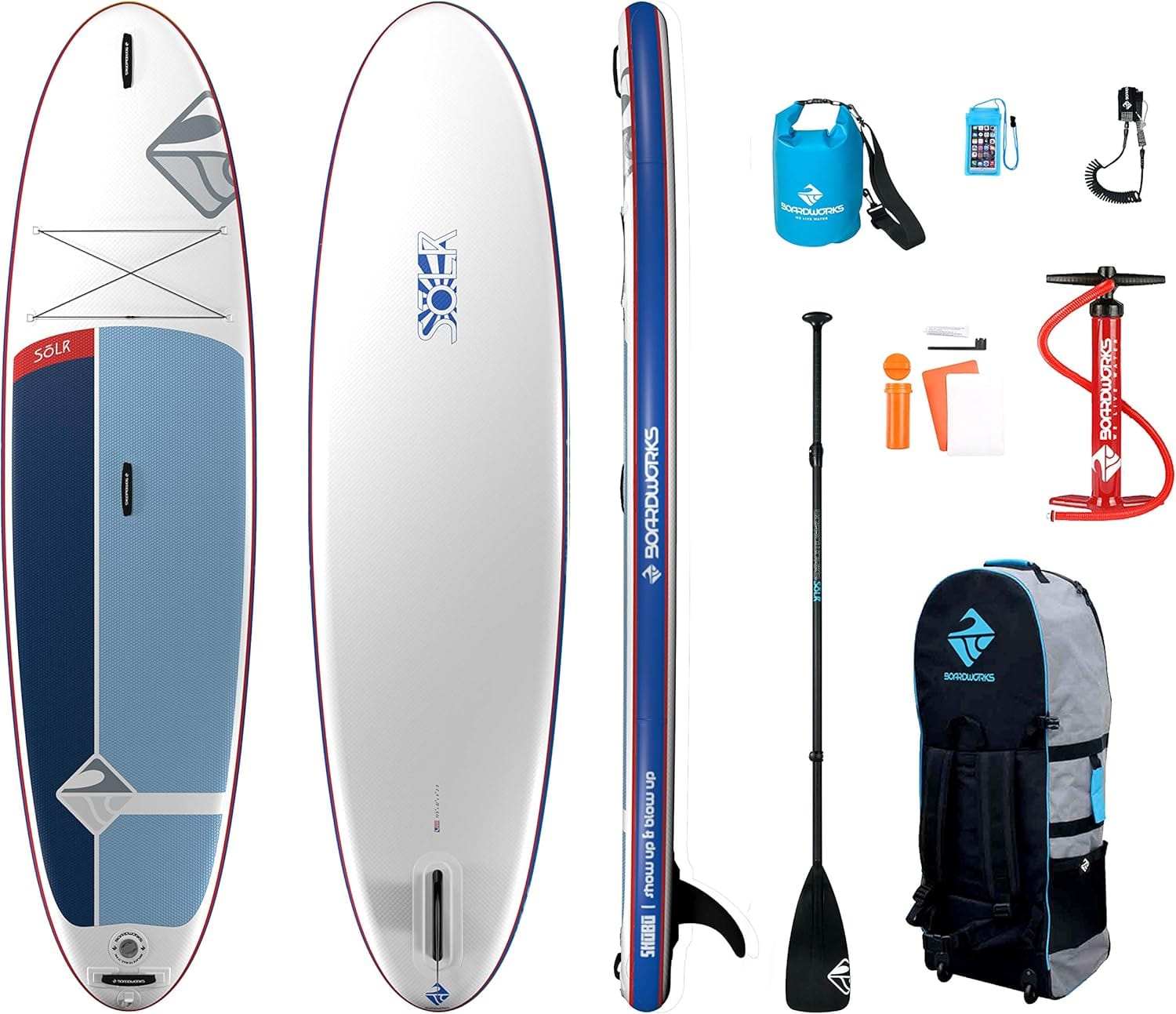 Boardworks Shubu Solr 10'6" Inflatable Paddle Board, Inflatable Paddle Board, Boardworks, Blue/Gray, , at Festive Water Paddlesports