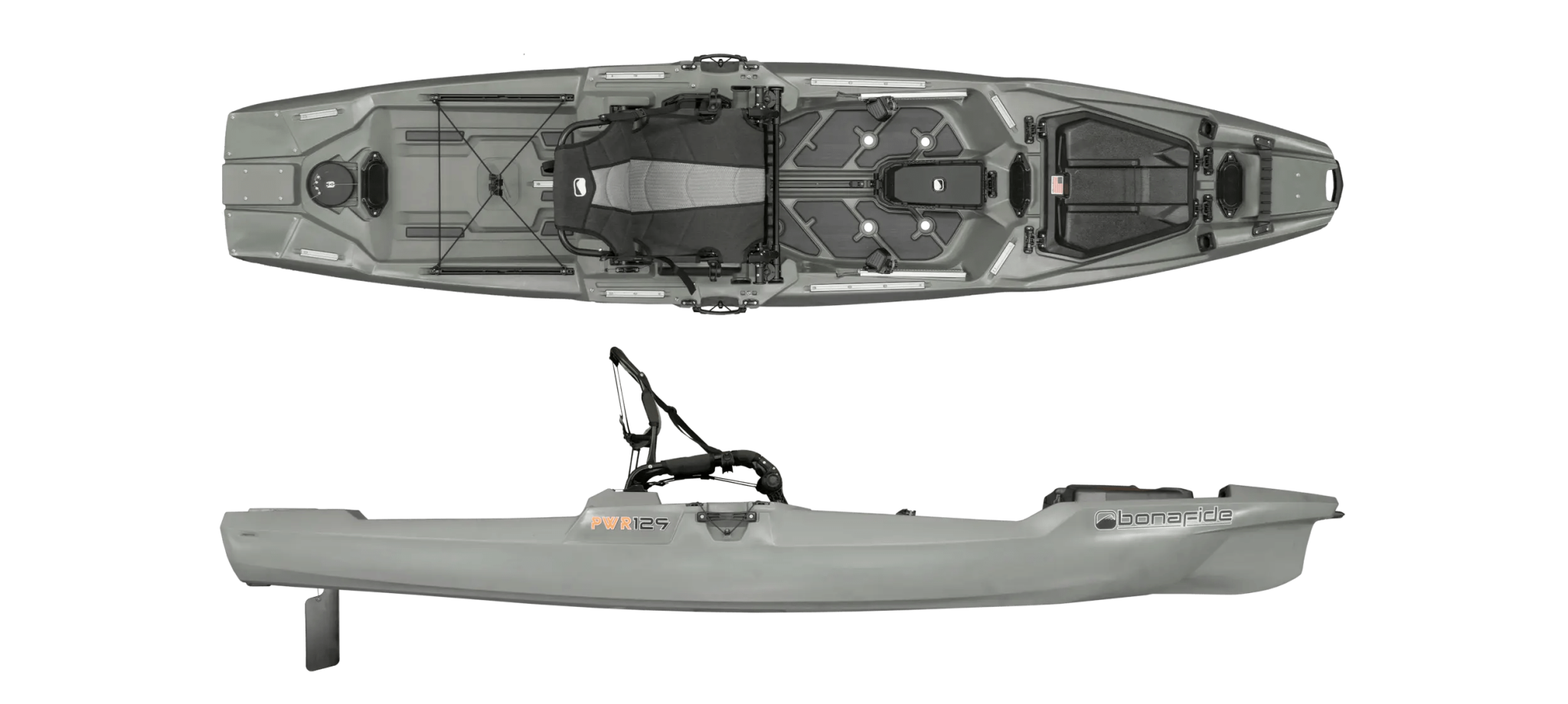 Bonafide PWR129 Fishing Kayak, Fishing Kayak, Bonafide, Top Gun Grey, , at Festive Water Paddlesports