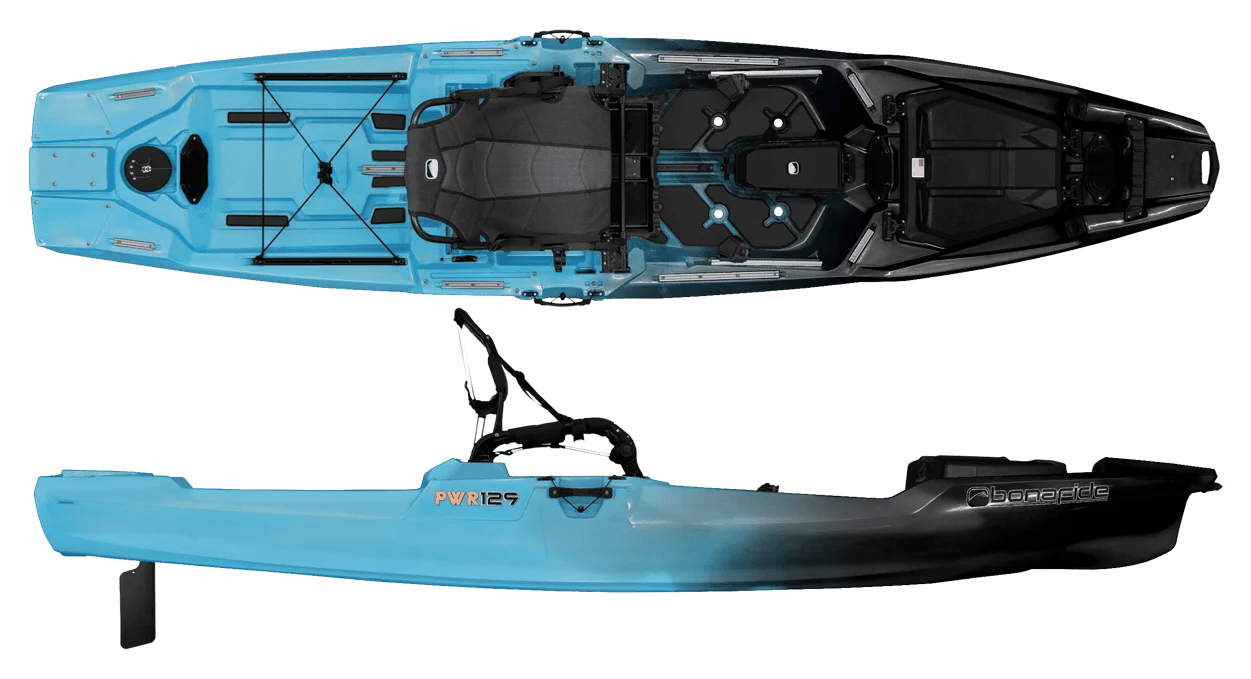 Bonafide PWR129 PRO Fishing Kayak, Fishing Kayak, Bonafide, Backwater Blue at Festive Water Paddlesports