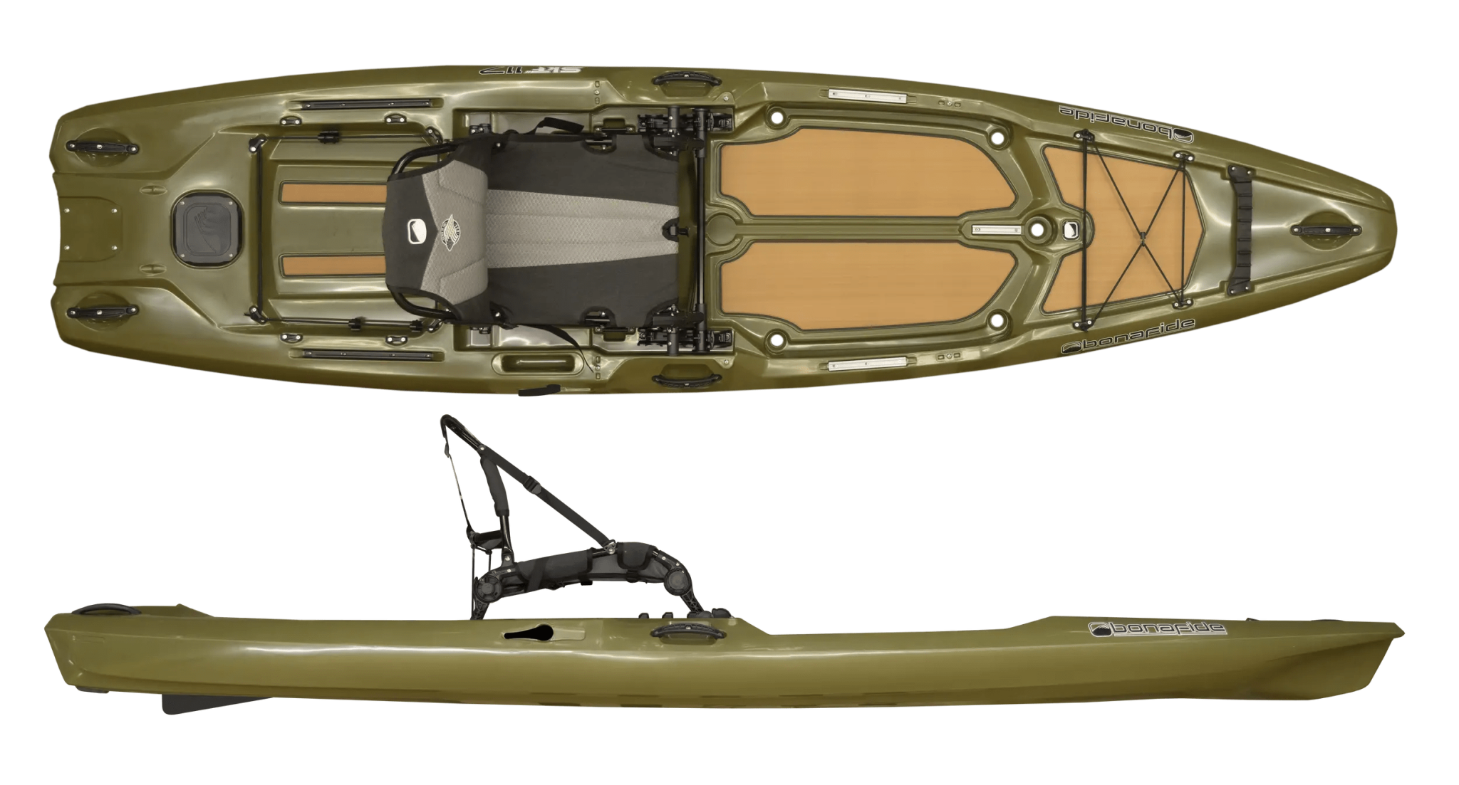 Bonafide SKF 117 Hybrid Fishing Kayak, Fishing Kayak, Bonafide, Olive, , at Festive Water Paddlesports
