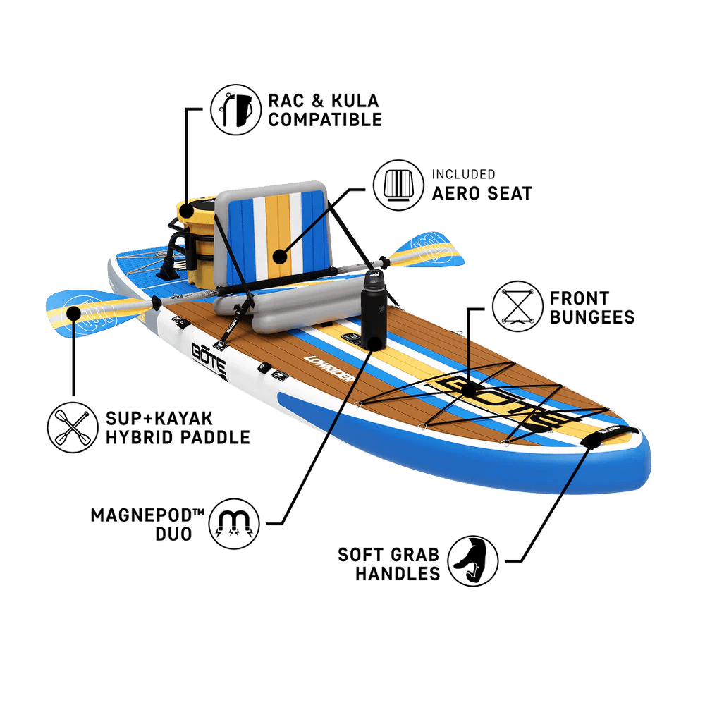 Bote LowRider Aero Solo 10'6, Inflatable Paddle Board, BOTE, at Festive Water Paddlesports
