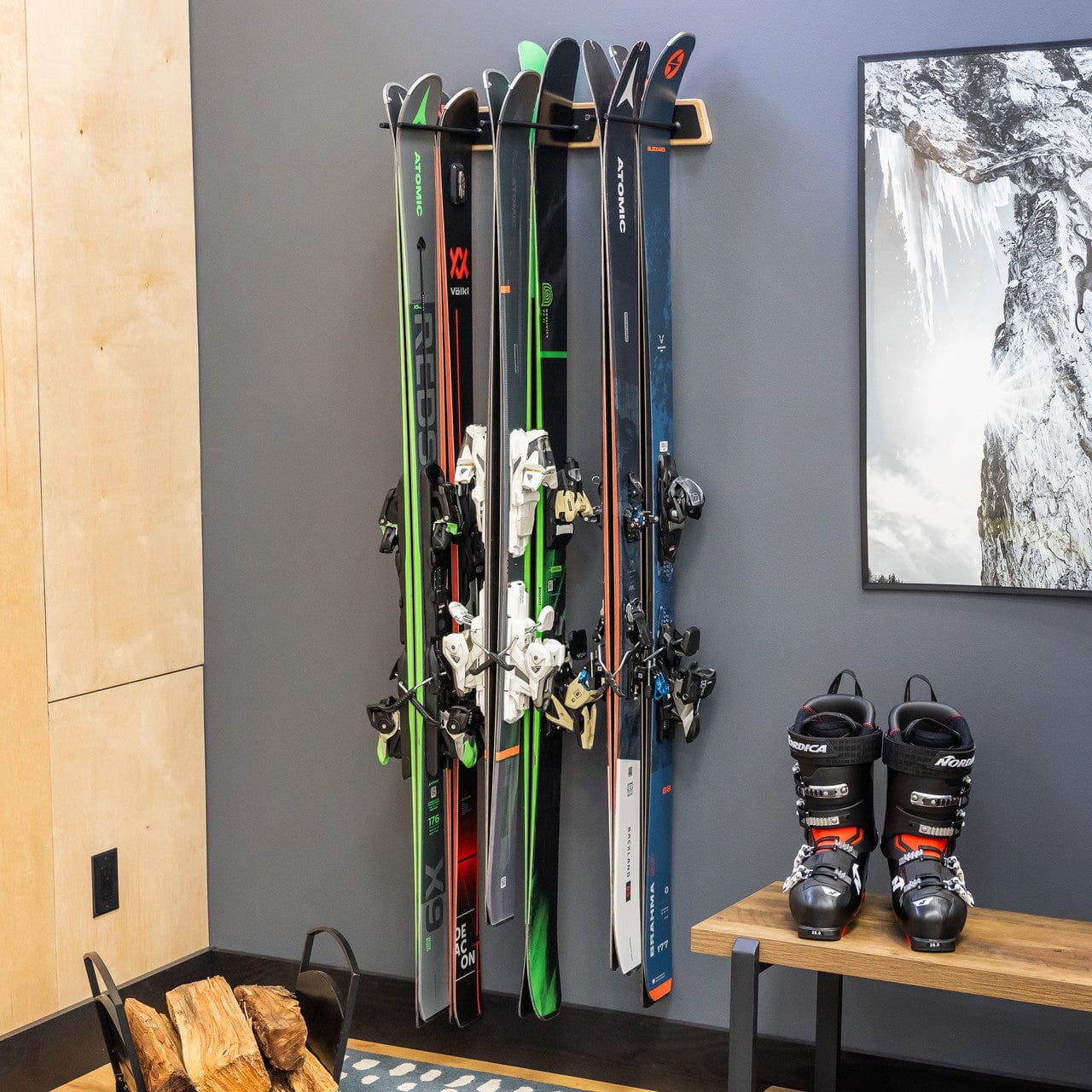 Burlington Ski Storage Rack | Holds 6 Pairs of Skis, Wall Mounted, StoreYourBoard, , , at Festive Water Paddlesports