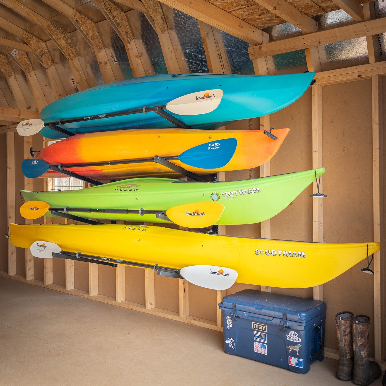 Champlain Kayak Storage | Indoor Adjustable Rack | 4 Levels, Wall Mounted, StoreYourBoard, , , at Festive Water Paddlesports