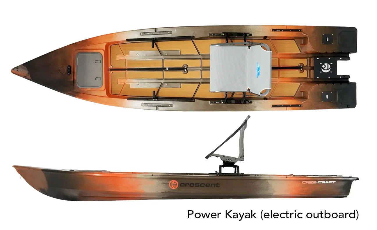 Crescent Cres-Craft + Newport NK300 Motor Bundle, Fishing Kayak, Crescent, at Festive Water Paddlesports