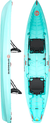 Crescent Crew 2+1 Tandem Kayak, Recreation Kayak, Crescent, Seafoam at Festive Water Paddlesports