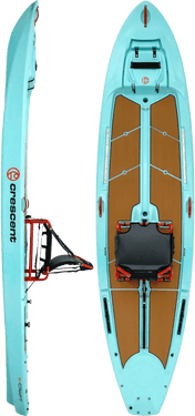 Crescent K Craft Hybrid Skiff, Fishing Kayak, Crescent, Seafoam, Microskiff, at Festive Water Paddlesports