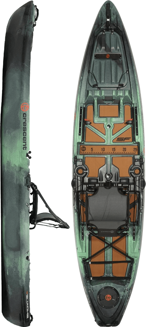 Crescent Shoalie Fishing Kayak, Fishing Kayak, Crescent, Moss, , at Festive Water Paddlesports