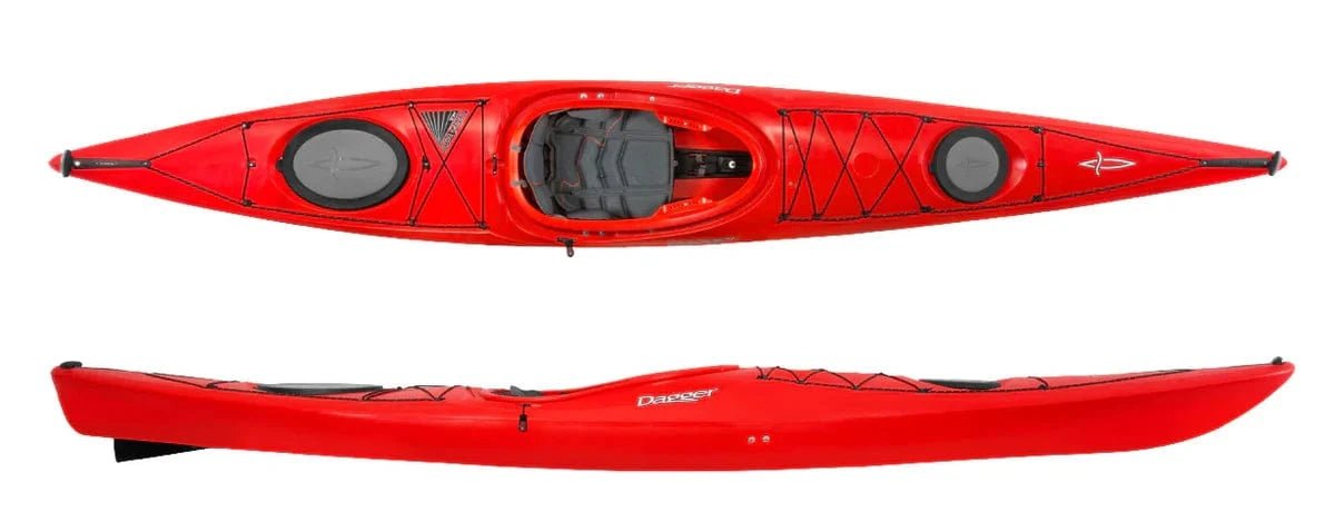 Dagger Stratos 12.5 Touring Kayak, Touring Kayak, Dagger Kayaks, Red, Small, at Festive Water Paddlesports