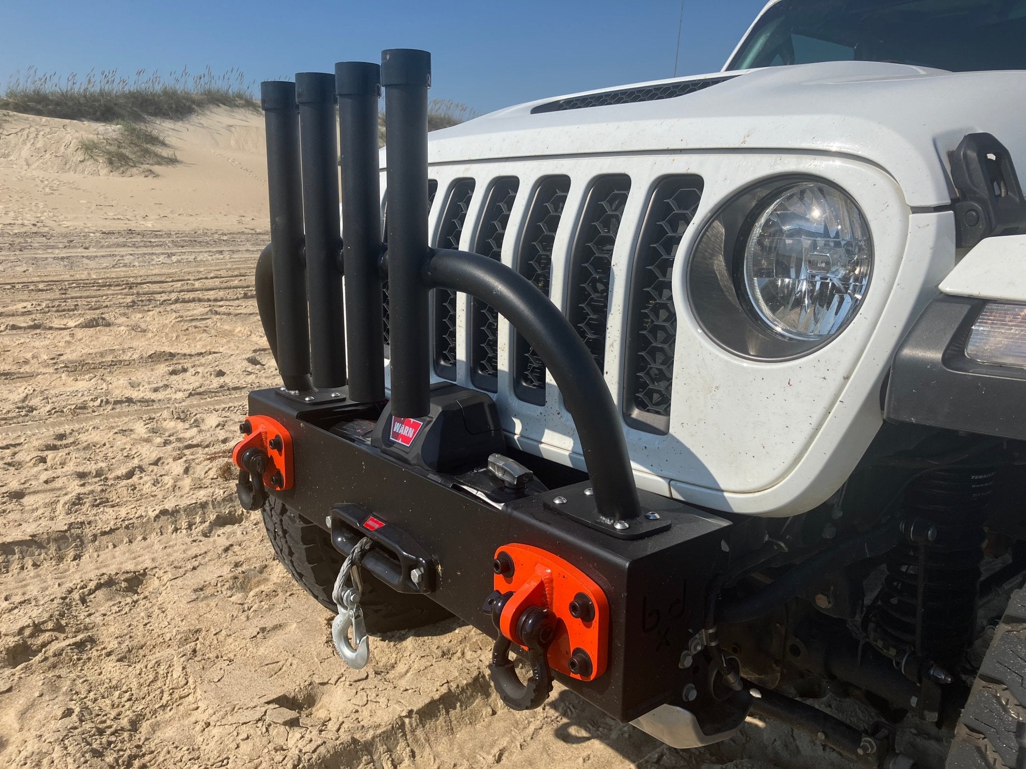 Dirty Winch Bumper for Jeep and Gladiator JK/JL/JT, , Boonedox USA, Black at Festive Water Paddlesports