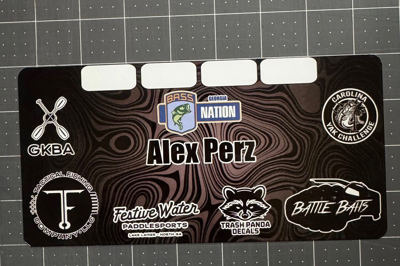 Double Up Series Identifiers, Measuring Board, Trash Panda Decals, at Festive Water Paddlesports