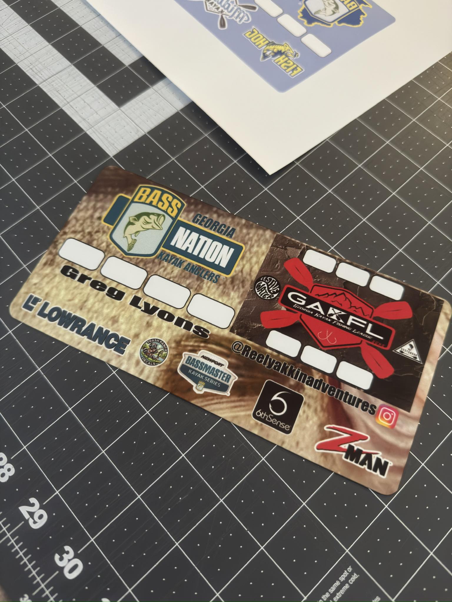 Double Up Series Identifiers, Measuring Board, Trash Panda Decals, at Festive Water Paddlesports