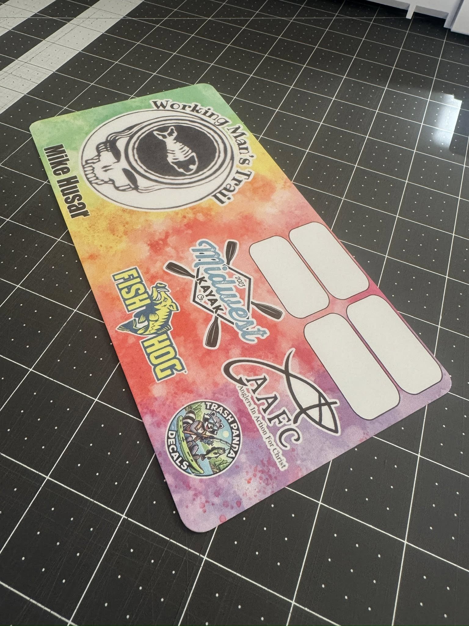 Double Up Series Identifiers, Measuring Board, Trash Panda Decals, at Festive Water Paddlesports