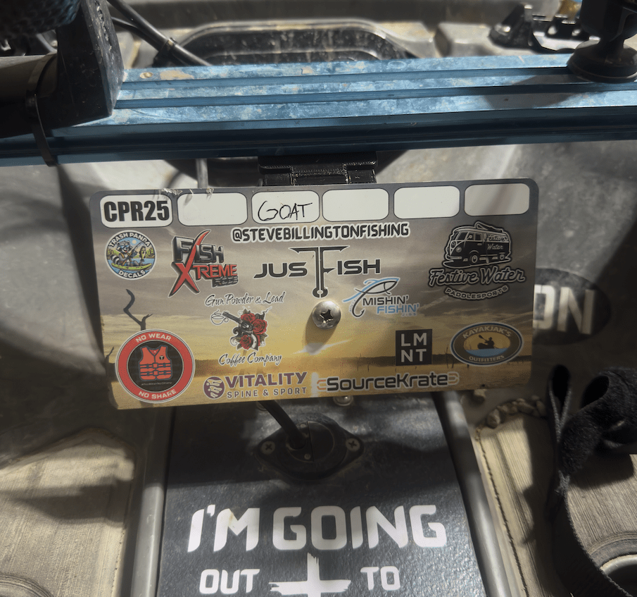 Dumpster Lid ID Holder (Freestyle), Measuring Board, Trash Panda Decals, at Festive Water Paddlesports