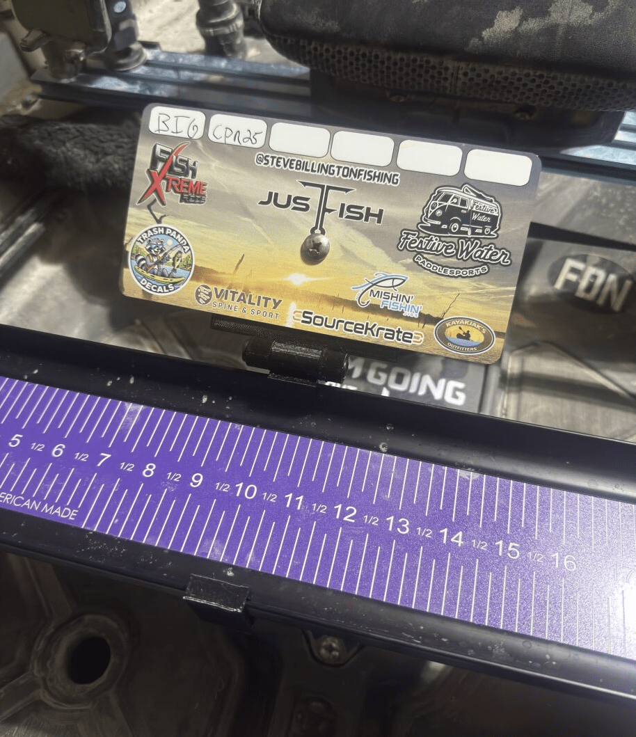 Dumpster Lid ID Holder (Ketch OG), Measuring Board, Trash Panda Decals, at Festive Water Paddlesports