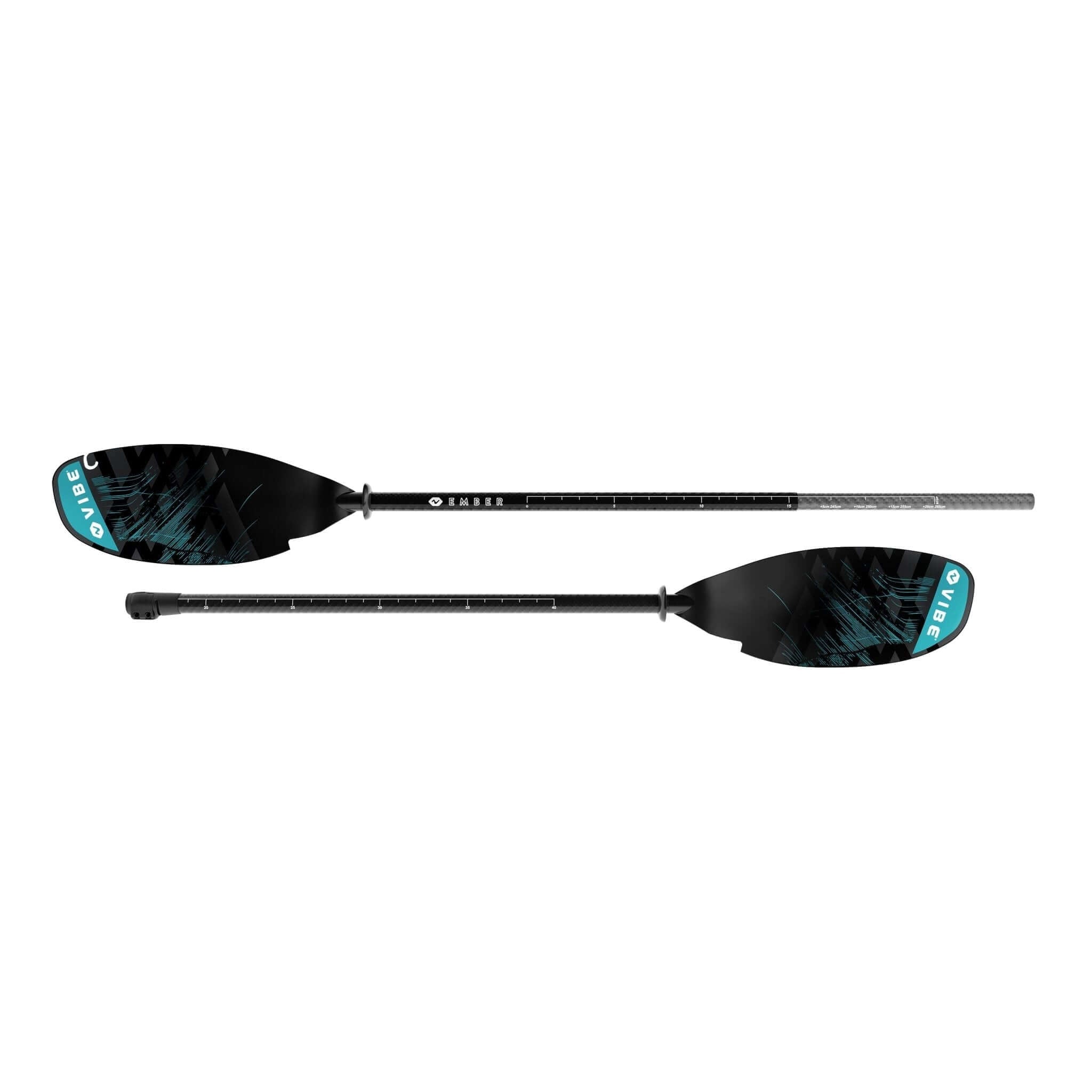 Ember Carbon Fiber Paddle (240 - 260cm adjustable), Paddle, Vibe Kayaks, Caribbean Blue at Festive Water Paddlesports