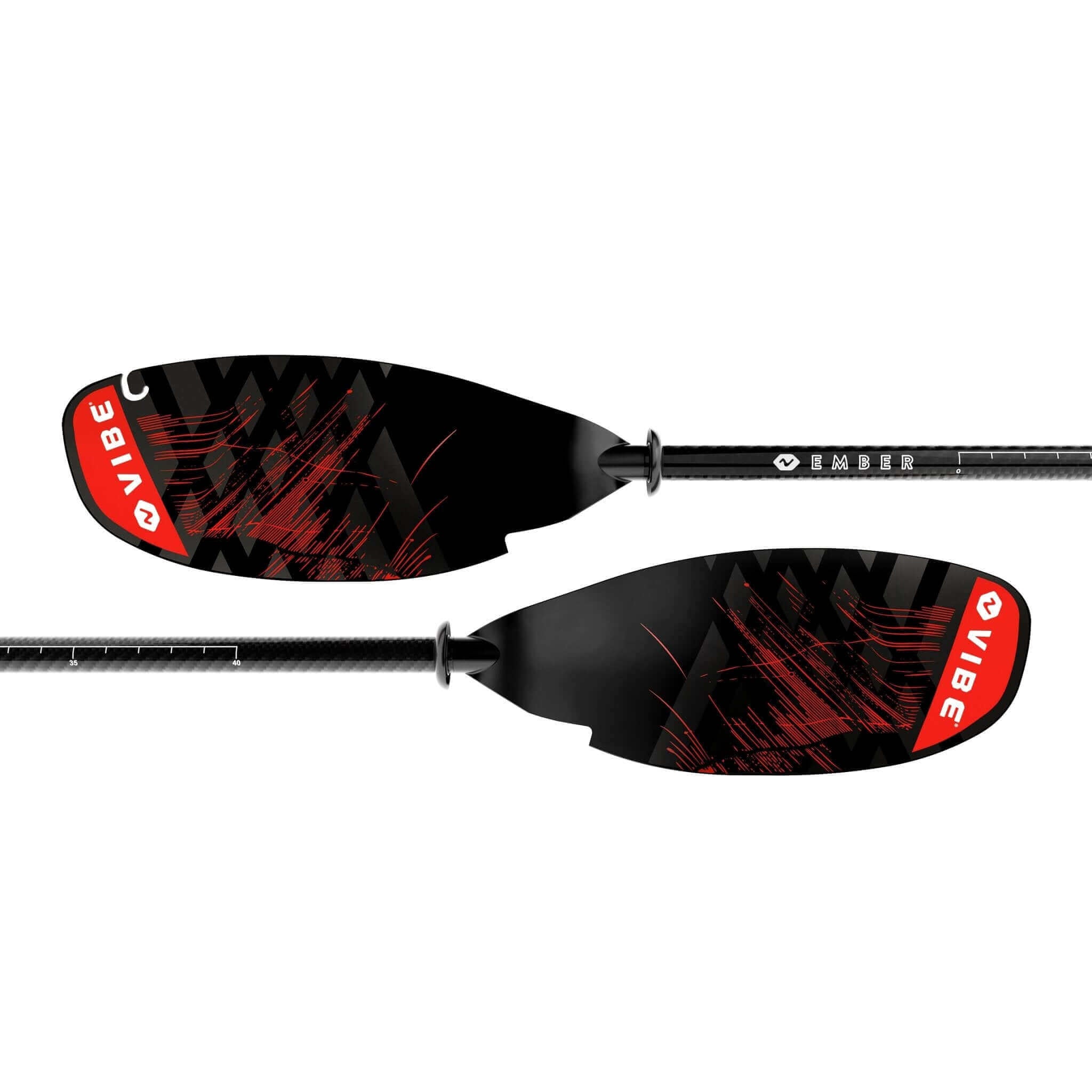 Ember Carbon Fiber Paddle (240 - 260cm adjustable), Paddle, Vibe Kayaks, Tsunami Red at Festive Water Paddlesports