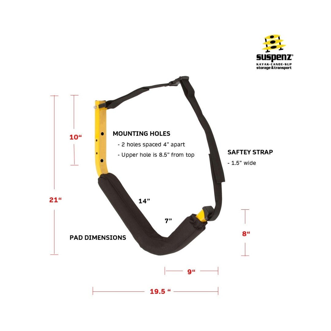 EZ Rack, Wall Storage, Suspenz, Marine Grade Black at Festive Water Paddlesports