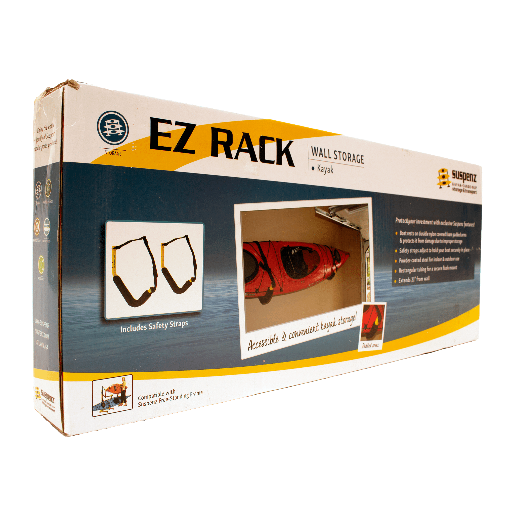 EZ Rack, Wall Storage, Suspenz, Marine Grade Black at Festive Water Paddlesports