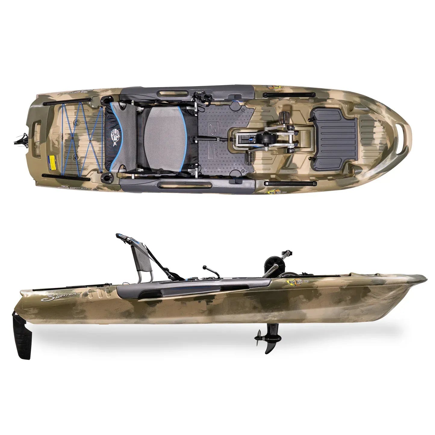Feel Free Big Fish 103 Pedal Kayak, Fishing Kayak, Feel Free, Terra Camo, , at Festive Water Paddlesports