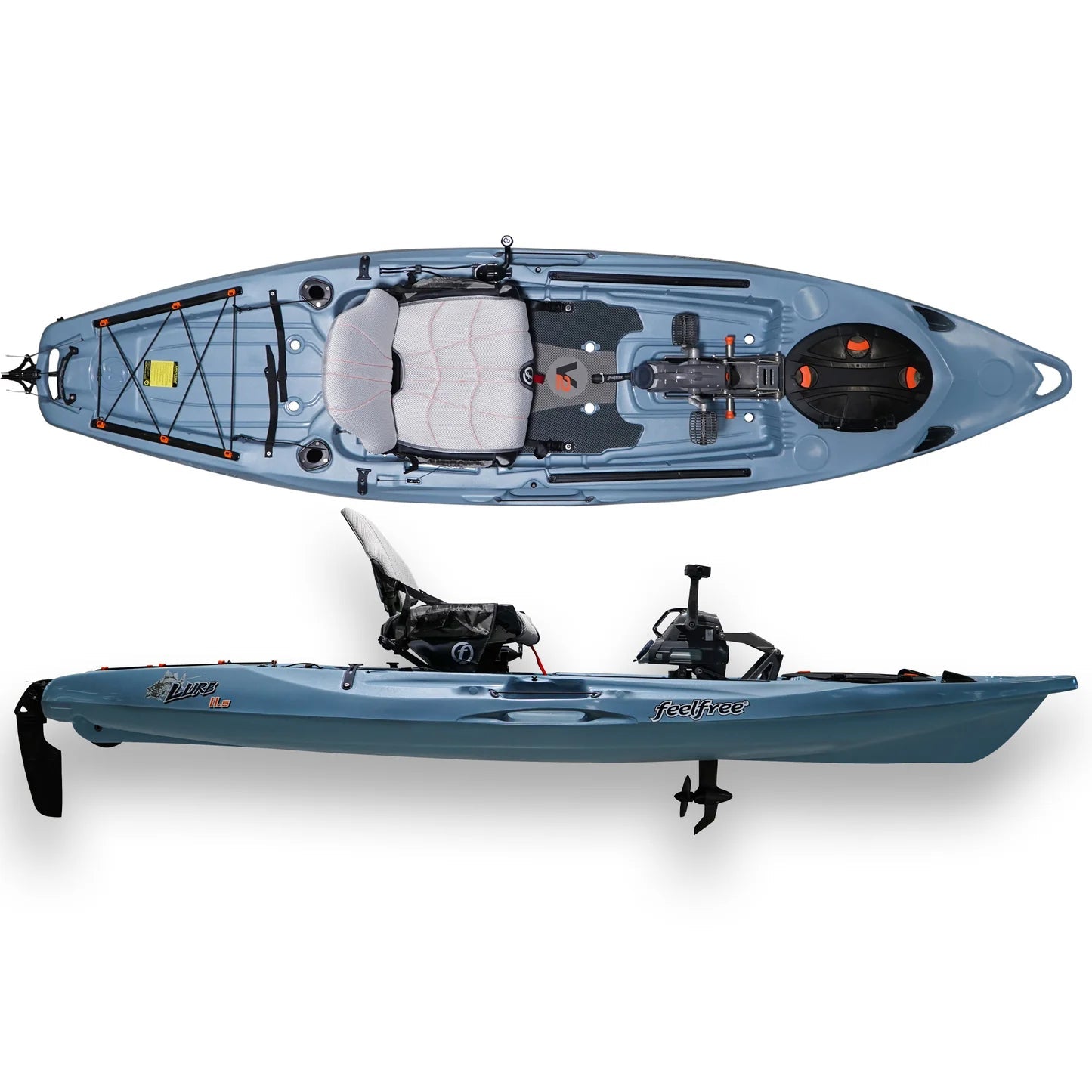 Feelfree Lure 11.5 Overdrive Pedal Fishing Kayak, Fishing Kayak, Feelfree, Blue Grey at Festive Water Paddlesports