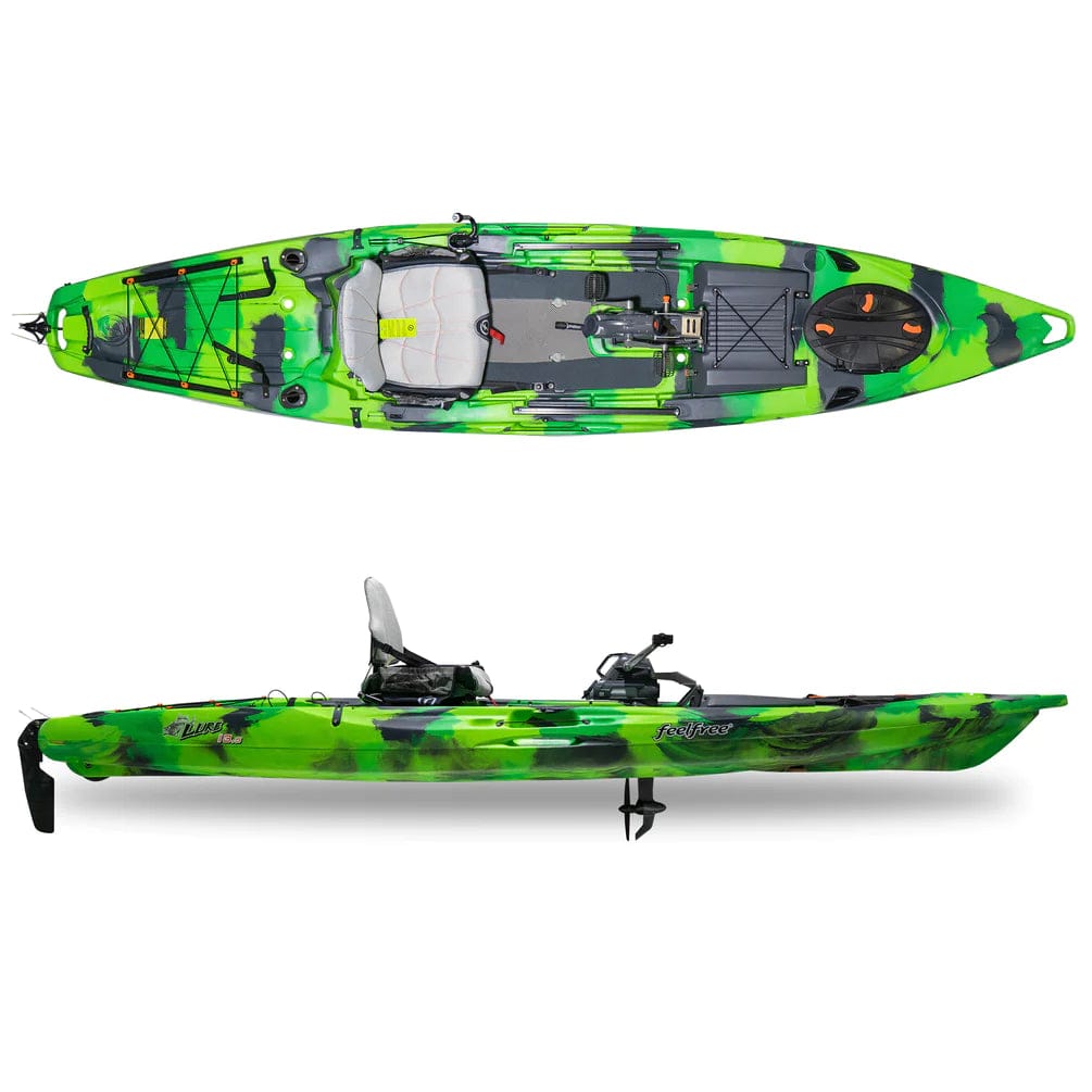Feelfree Lure Overdrive Pedal Fishing Kayak, Fishing Kayak, Feelfree, Green Flash, , at Festive Water Paddlesports