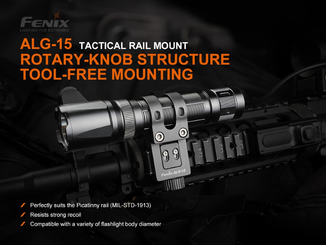 Fenix ALG - 15 Tactical Rail Mount, Tactical Mount, Fenix Store, at Festive Water Paddlesports