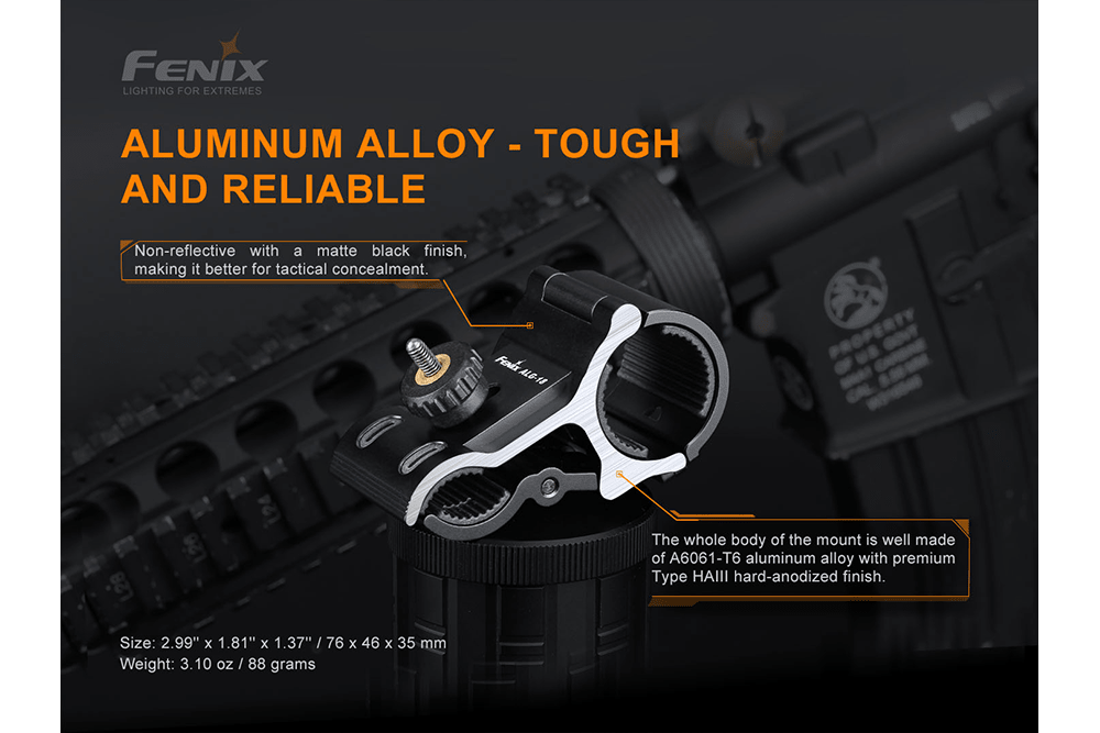 Fenix ALG - 18 Flashlight Barrel Mount, Tactical Mount, Fenix Store, at Festive Water Paddlesports