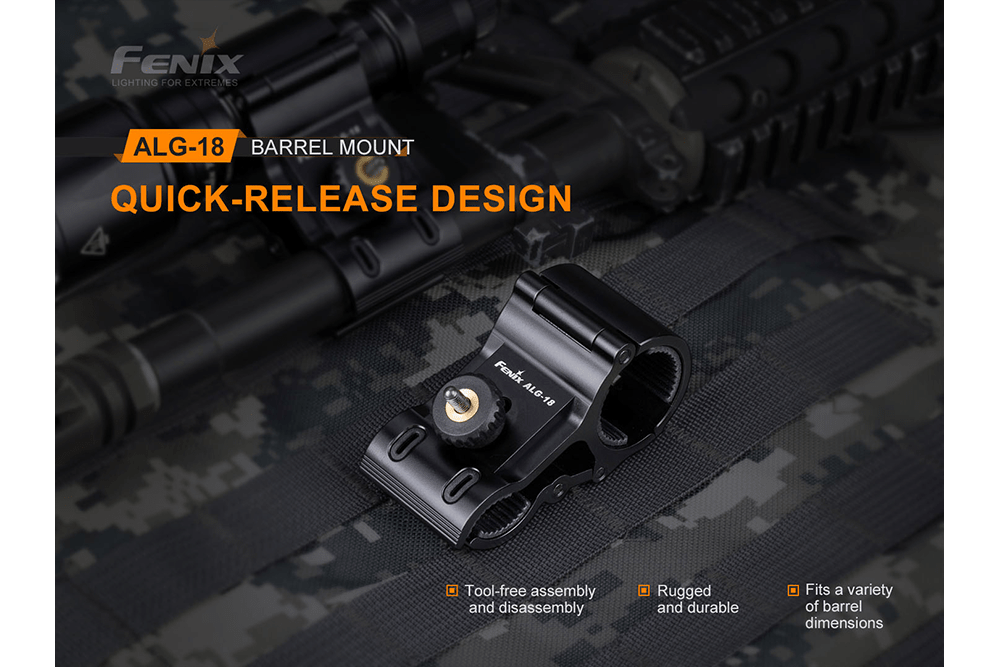 Fenix ALG - 18 Flashlight Barrel Mount, Tactical Mount, Fenix Store, at Festive Water Paddlesports