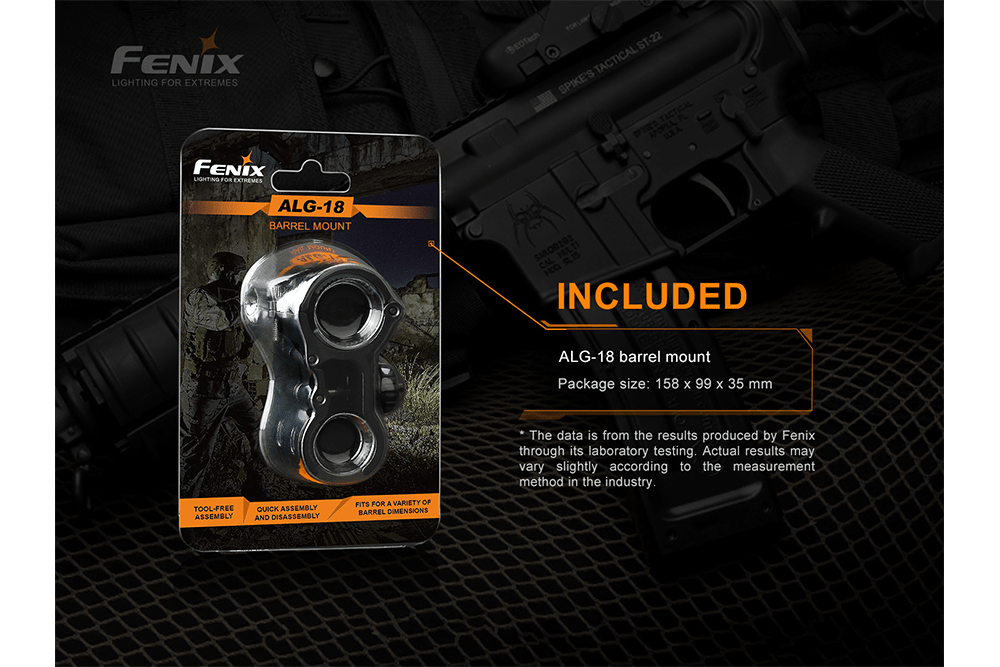 Fenix ALG - 18 Flashlight Barrel Mount, Tactical Mount, Fenix Store, at Festive Water Paddlesports