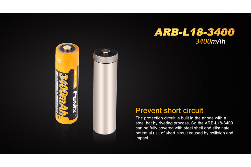 Fenix ARB - L18 - 3400mAh Rechargeable 18650 Battery, Battery, Fenix Store, at Festive Water Paddlesports