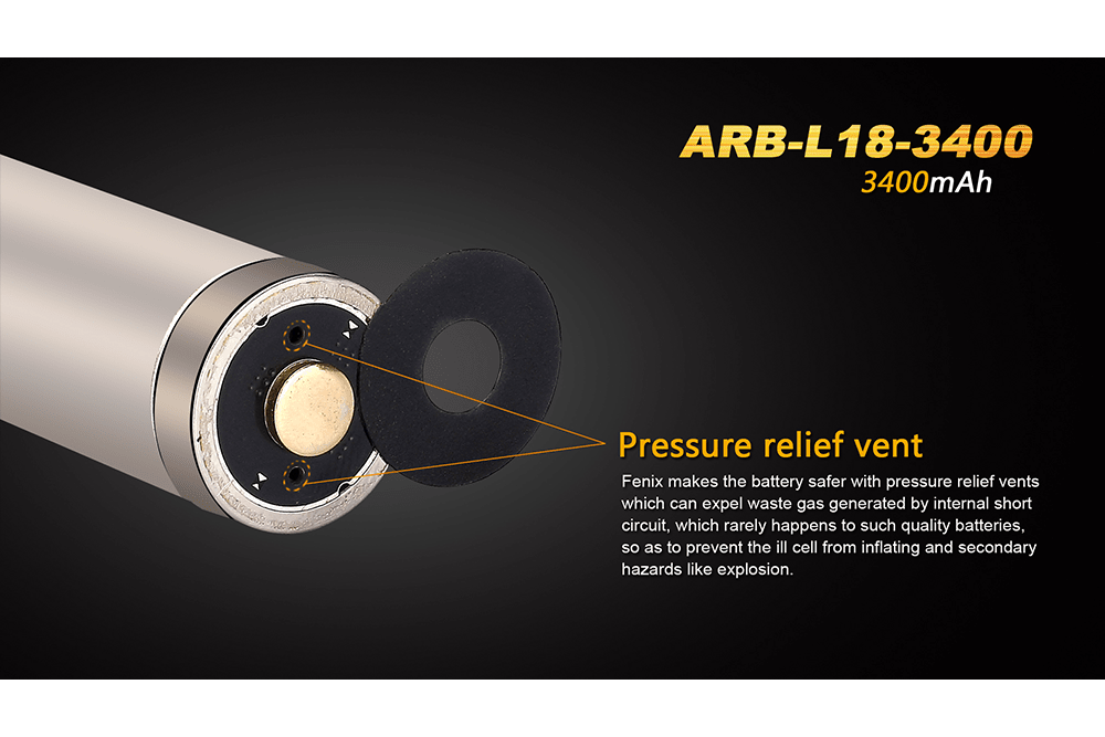 Fenix ARB - L18 - 3400mAh Rechargeable 18650 Battery, Battery, Fenix Store, at Festive Water Paddlesports