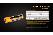 Fenix ARB - L18 - 3400mAh Rechargeable 18650 Battery, Battery, Fenix Store, at Festive Water Paddlesports