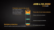 Fenix ARB - L18 - 3500 High - Capacity 18650 Battery - 3500mAh, Battery, Fenix Store, at Festive Water Paddlesports