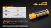 Fenix ARB - L18 - 3500U USB Rechargeable Li - ion 18650 Battery, Battery, Fenix Store, at Festive Water Paddlesports