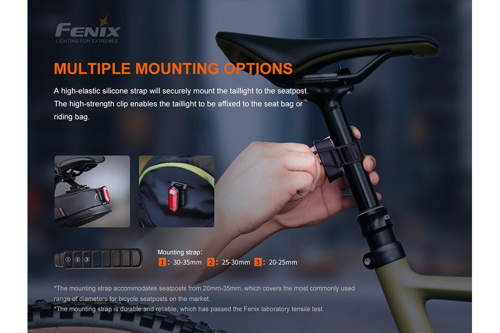 Fenix BC05R V2.0 Rechargeable Bicycle Tail Light, Bike Light, Fenix Store, at Festive Water Paddlesports