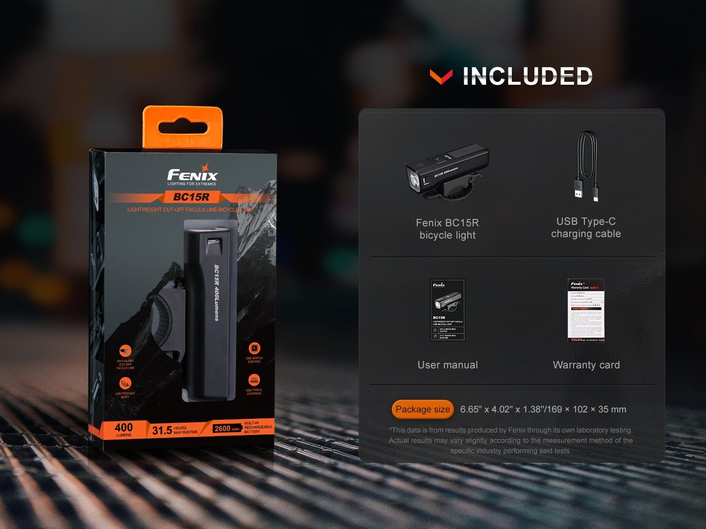 Fenix BC15R Lightweight Rechargeable Bicycle Light, Bike Light, Fenix Store, at Festive Water Paddlesports