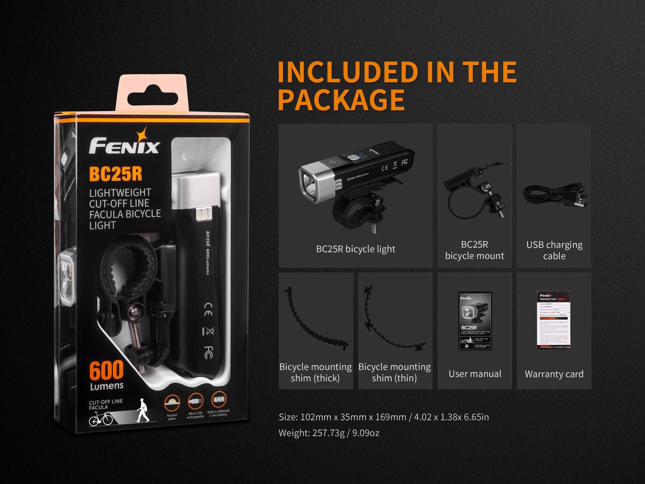 Fenix BC25R LED Bike Light, Bike Light, Fenix Store, at Festive Water Paddlesports
