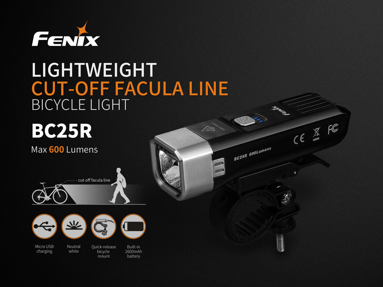 Fenix BC25R LED Bike Light, Bike Light, Fenix Store, at Festive Water Paddlesports