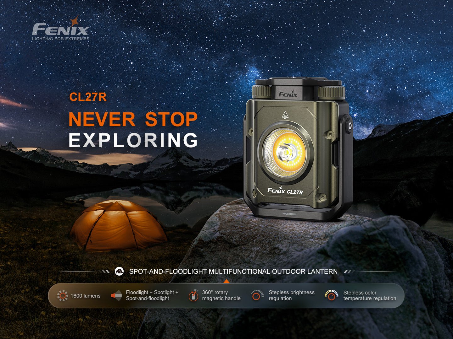 Fenix CL27R Multifunctional Outdoor Lantern, Lantern, Fenix Store, Wild Green at Festive Water Paddlesports