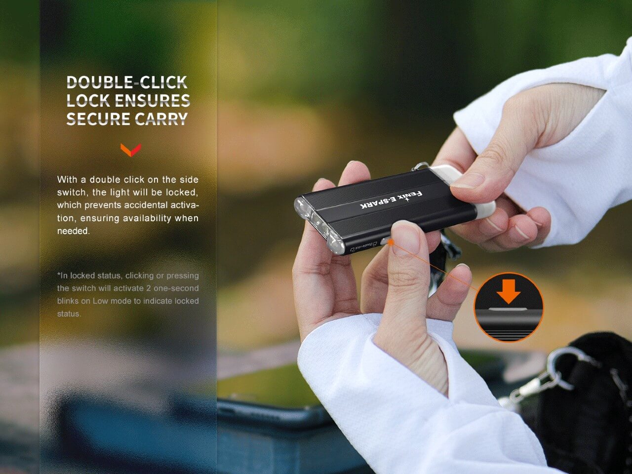 Fenix E - SPARK Ultra - Thin Powerbank LED Flashlight, Keychain Flashlight, Fenix Store, at Festive Water Paddlesports