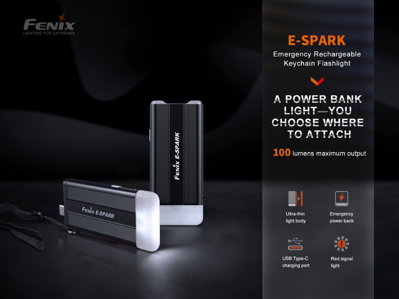 Fenix E - SPARK Ultra - Thin Powerbank LED Flashlight, Keychain Flashlight, Fenix Store, at Festive Water Paddlesports