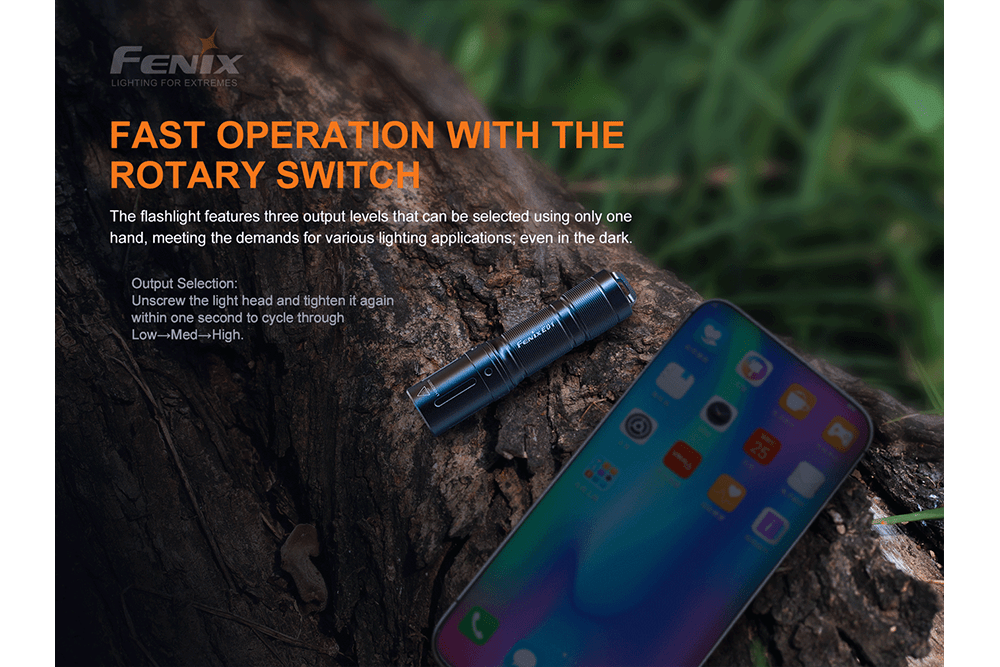 Fenix E01 V2.0 AAA LED Flashlight, Keychain Flashlight, Fenix Store, Black at Festive Water Paddlesports