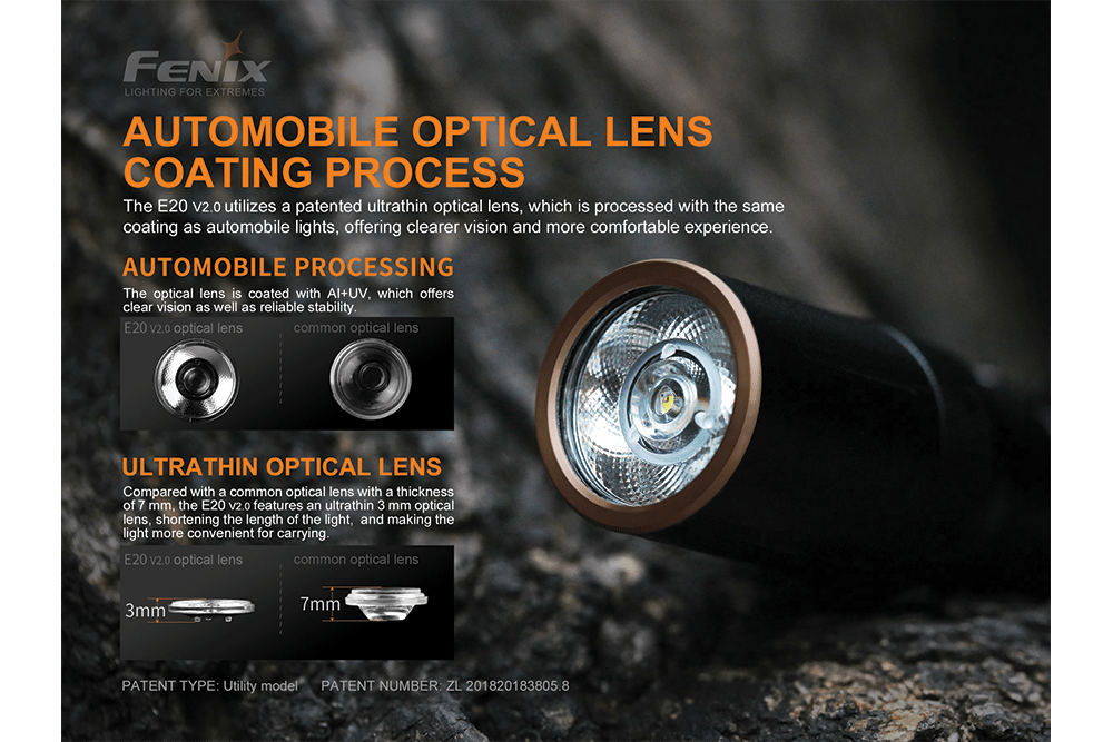 Fenix E20 V2.0 EDC Flashlight - 350 Lumens, EDC Flashlight, Fenix Store, at Festive Water Paddlesports